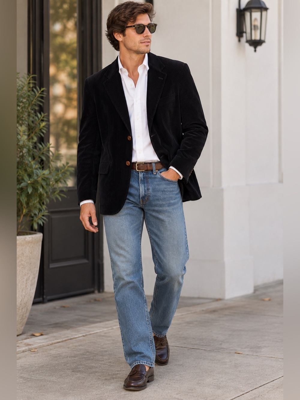 Lauren Ralph Lauren Black Corduroy Blazer 40R Cotton Sport Coat Preppy